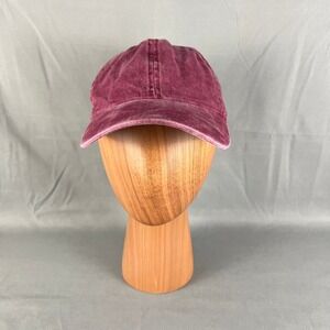 Ponyflo Baseball Cap Mens One Size Maroon Cotton Adjustable Strap Back Casual